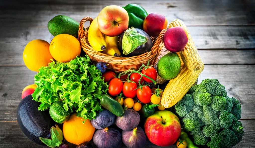 Fresh fruits and vegetables