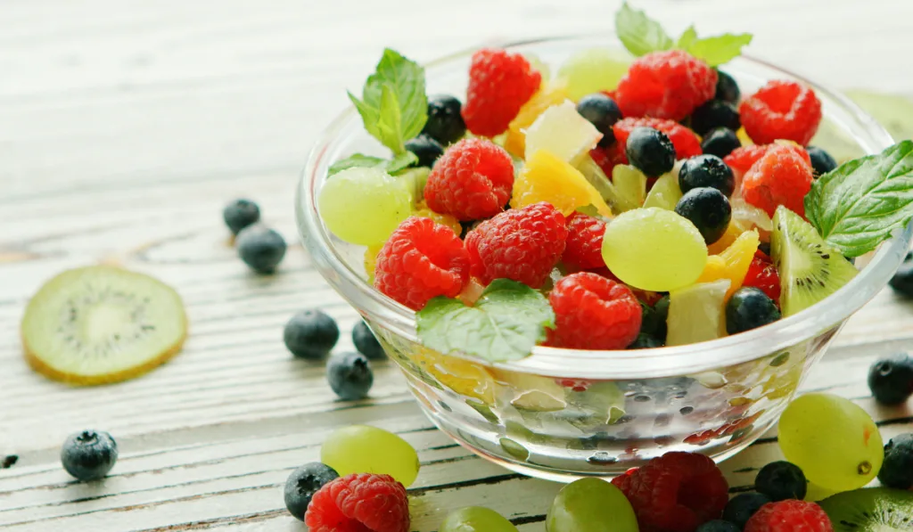 Bowl with berries and fruit