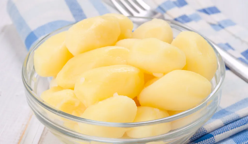 boiled and peeled potatoes