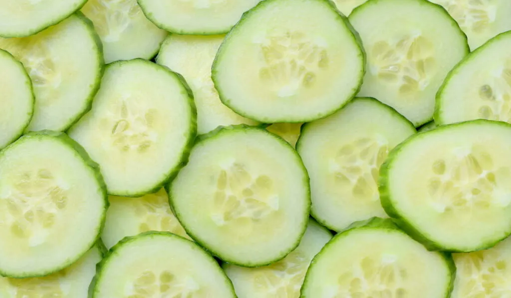 sliced cucumbers