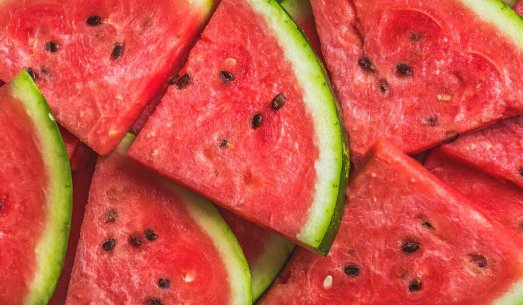 Sliced red ripe watermelon. 