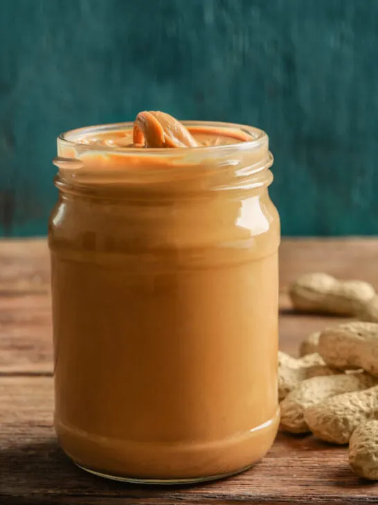 peanut butter on top of a table