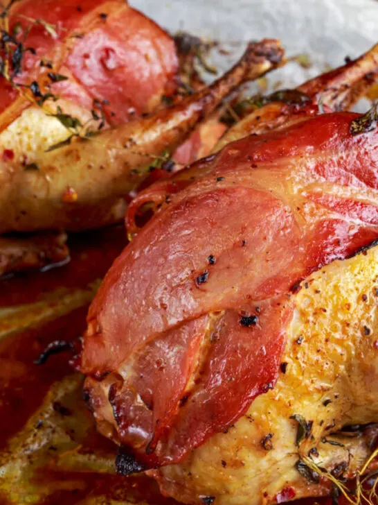 pheasant dish resting on paper