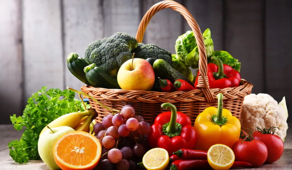 organic vegetables and fruits
